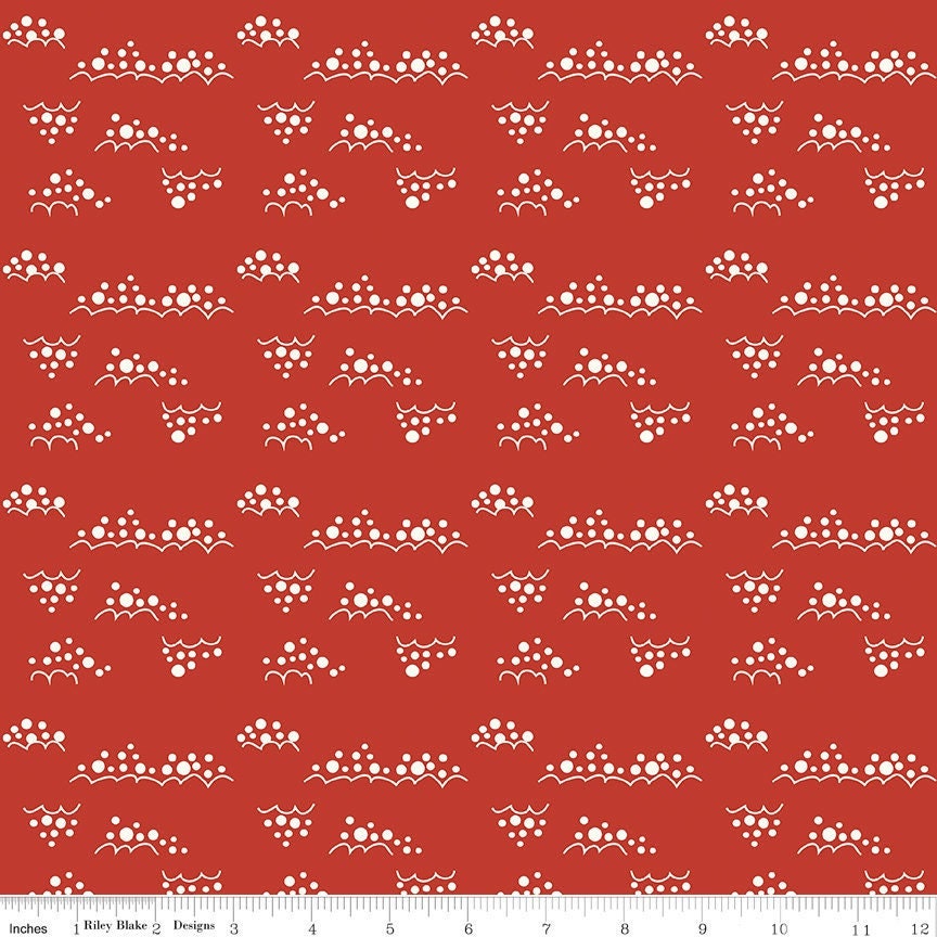 Christmas Is In Town Snowballs Red by Sandy Grervais for Riley Blake Designs - C14749-RED