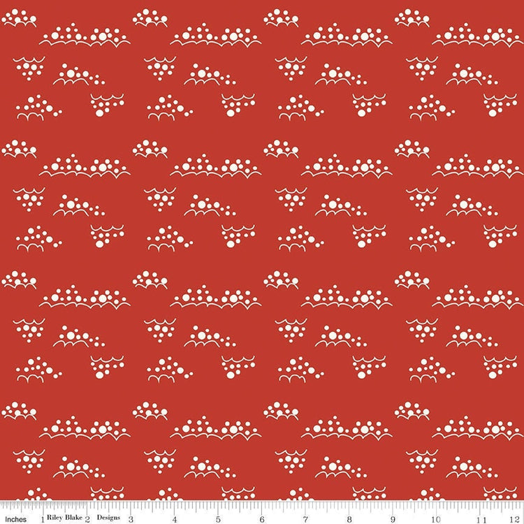 Christmas Is In Town Snowballs Red by Sandy Grervais for Riley Blake Designs - C14749-RED