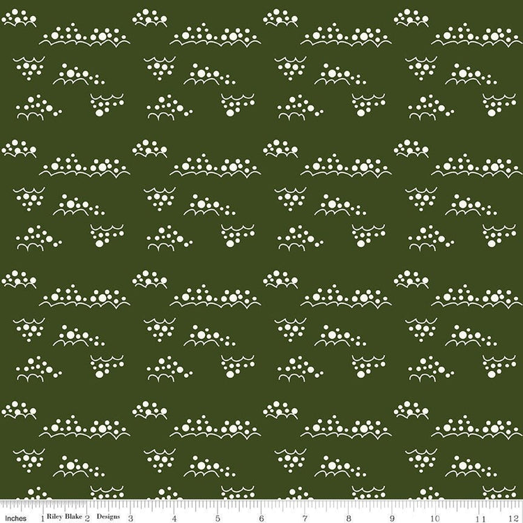 Christmas Is In Town Snowballs Dark Green by Sandy Grervais for Riley Blake Designs - C14749-DKGREEN