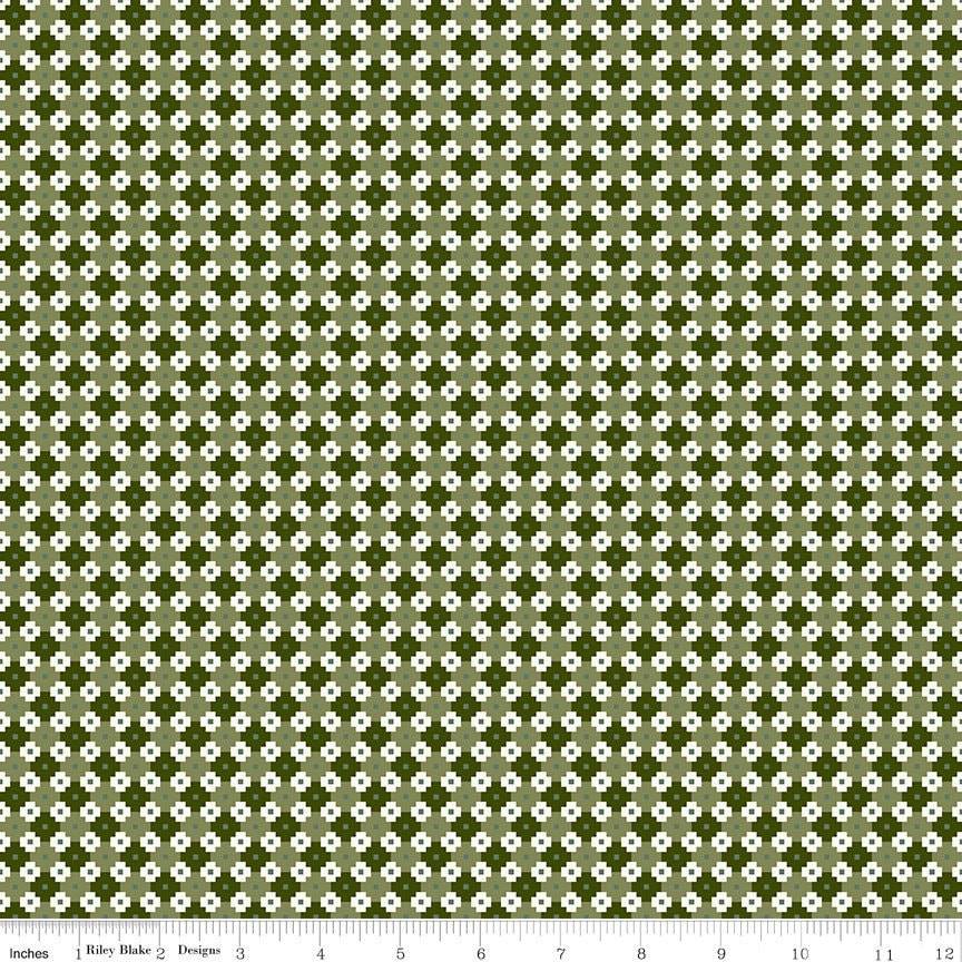 Christmas Is In Town Geometric Green by Sandy Grervais for Riley Blake Designs- C14748-GREEN