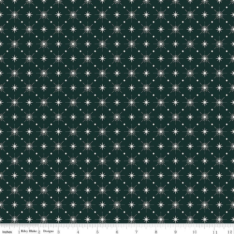 Christmas Is In Town Stars Forest by Sandy Grervais for Riley Blake Designs- C14747-FOREST