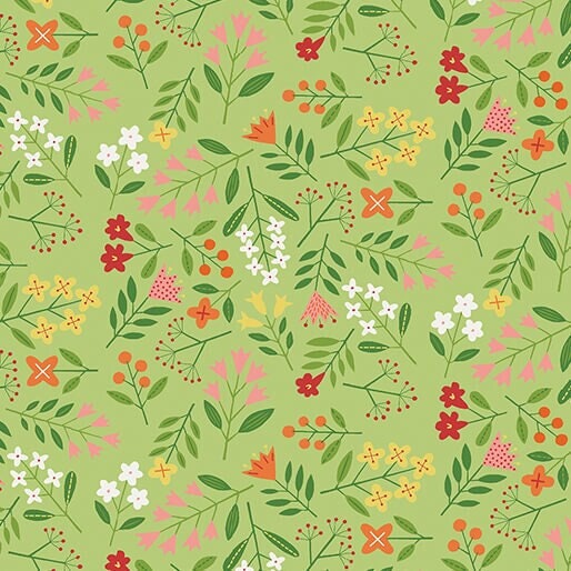 Blooming Color Lucy Light Green by Wolff Paper for Benartex - 16363-40