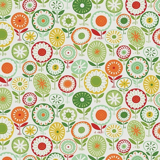 Blooming Color Josie Green Multi by Wolff Paper for Benartex - 16365-41