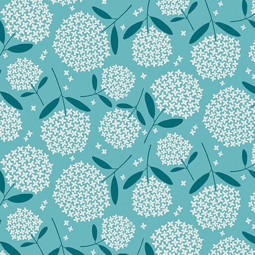 Blooming Color Fiori Medium Turquoise by Wolff Paper for Benartex - 16367-82