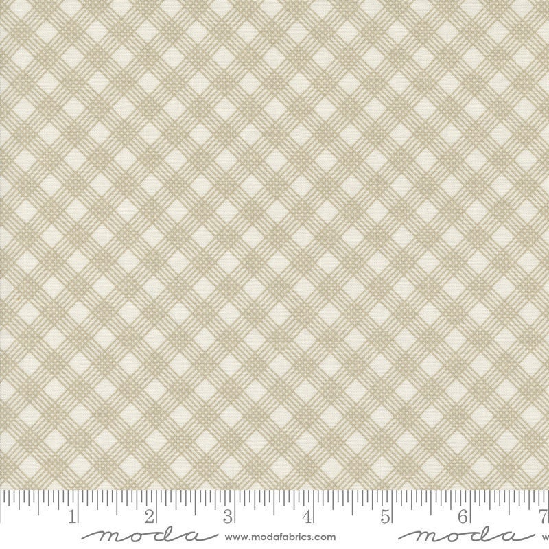 Snowman Gatherings IV Plaid Snow Taupe by Primitive Gatherings for Moda Fabrics - 49254 18