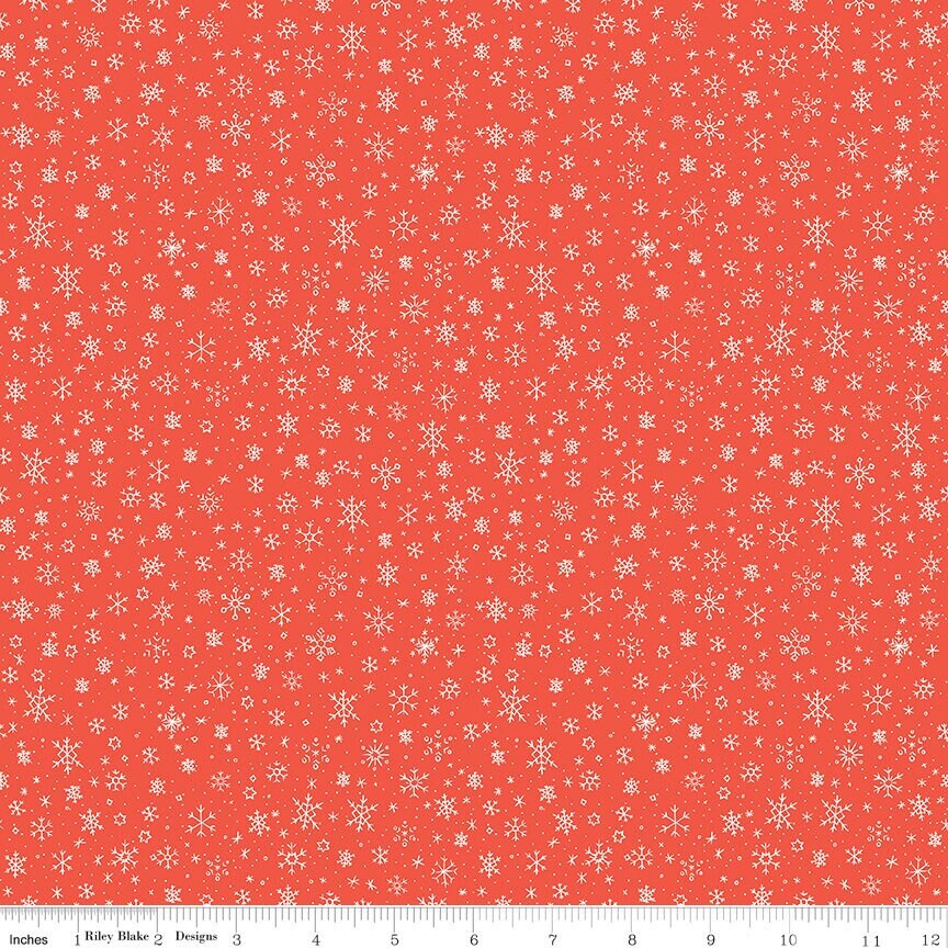 Ski Hill Snowflakes Red by Corinne Wells for Riley Blake Designs - C14776-RED