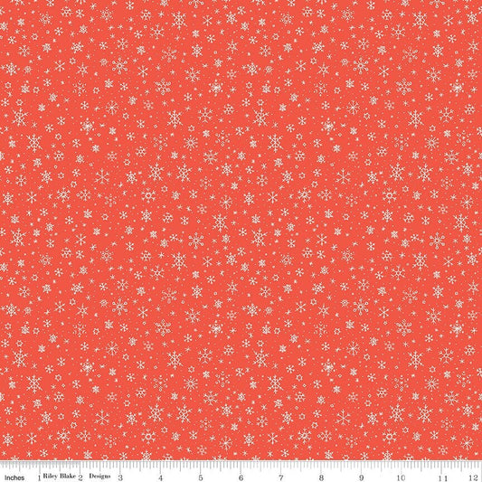 Ski Hill Snowflakes Red by Corinne Wells for Riley Blake Designs - C14776-RED