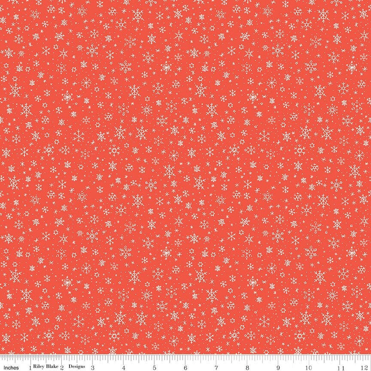 Ski Hill Snowflakes Red by Corinne Wells for Riley Blake Designs - C14776-RED