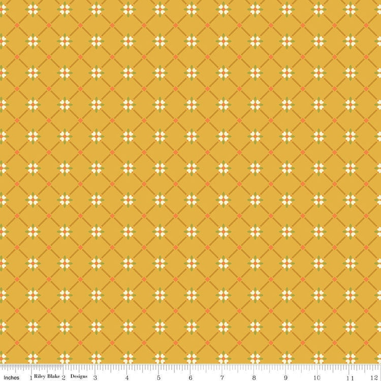 Autumn Afternoon Crosshatch Yellow by Heather Peterson for Riley Blake Designs - C14876-YELLOW