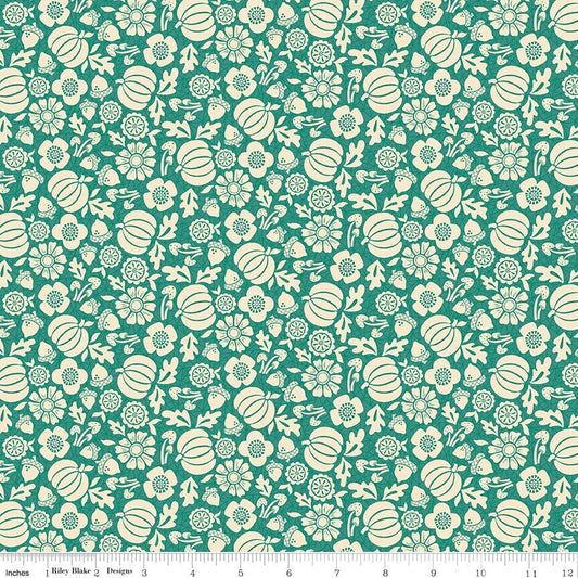 Autumn Afternoon Pumpkin Teal by Heather Peterson for Riley Blake Designs - C14871-TEAL