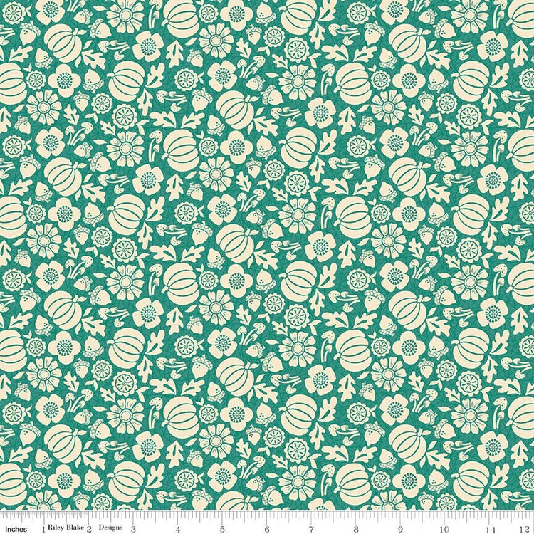 Autumn Afternoon Pumpkin Teal by Heather Peterson for Riley Blake Designs - C14871-TEAL