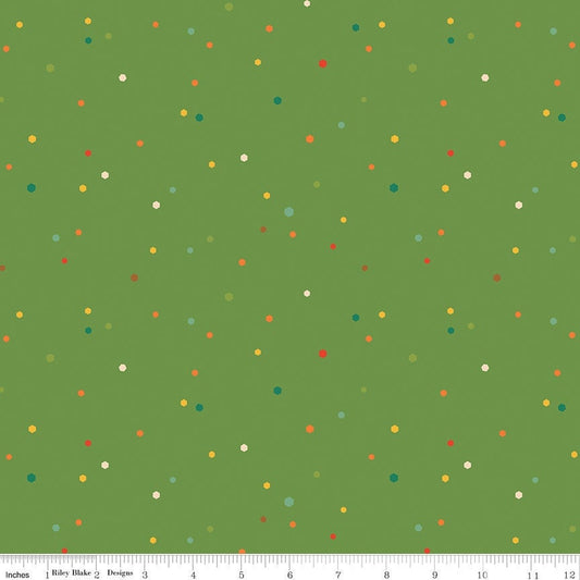 Autumn Afternoon Hexi Dots Green by Heather Peterson for Riley Blake Designs - C14879-GREEN