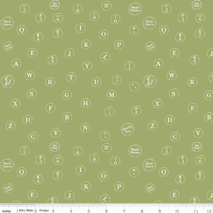 Journal Basics Just My Type Green by J. Wecker Frisch for Riley Blake Designs - C13052-GREEN