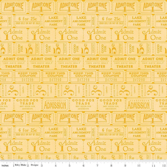 Journal Basics Ticket Row Yellow by J. Wecker Frisch for Riley Blake Designs - C13053-YELLOW
