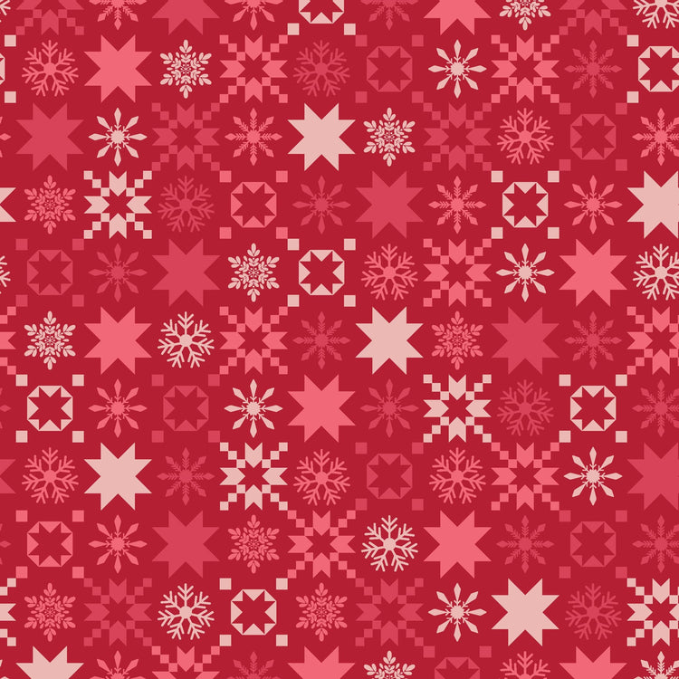 A Quilty Little Christmas Snowflake Red by Kim Christopherson of Kimberbell Designs for Maywood Studios - MAS10577-R