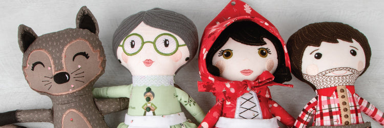 Red Riding Hood and Friends Dolls Machine Embroidery by Jennifer Long for Riley Blake Designs - Machine Embroidery USB