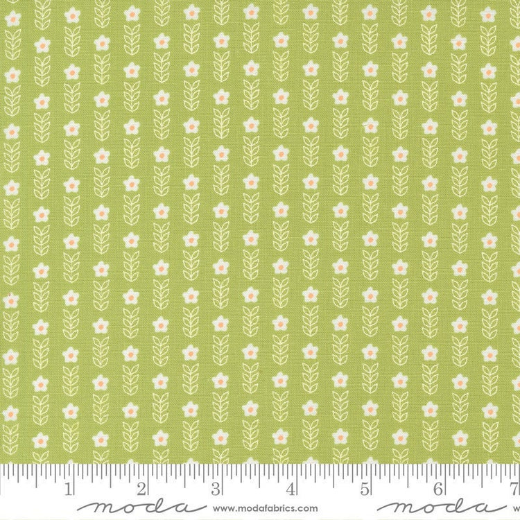 Strawberry Lemonade Blooms Small Floral Stripe Lime by Sherri & Chelsi for Moda Fabrics - 37673 19