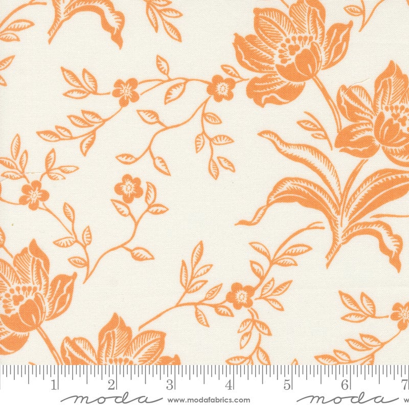 Denim Daisies Woodcut Bloom Ivory Butterscotch by Fig Tree Co for Moda Fabrics - 35380 24