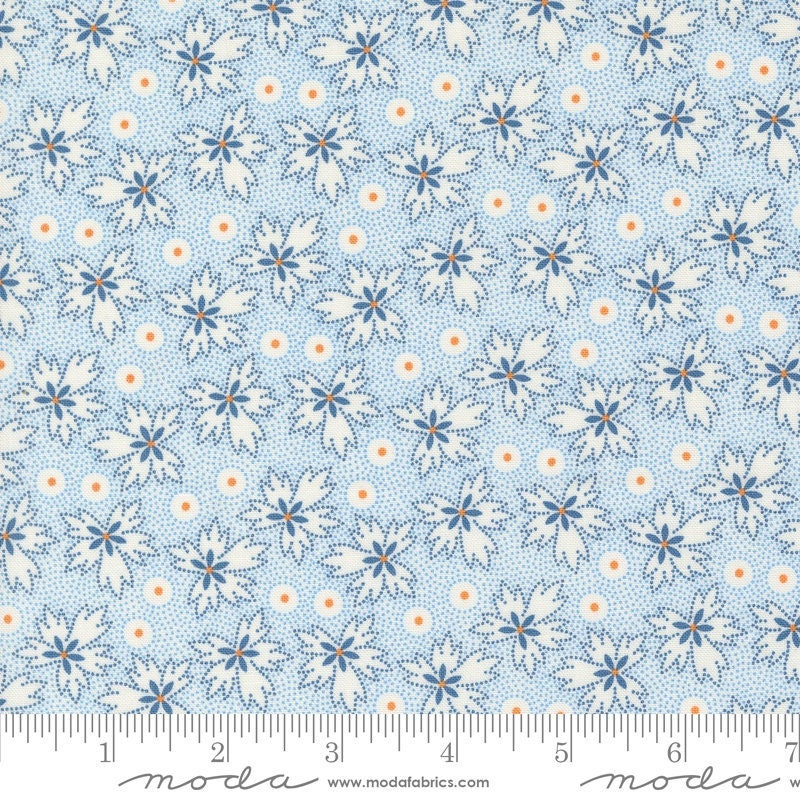 Denim Daisies Prairie Blenders Leaf Dot Stonewashed by Fig Tree Co for Moda Fabrics - 35385 11