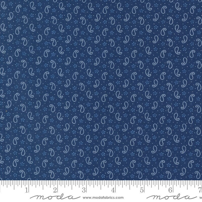 Denim Daisies Petite Paisleys Blenders Midnight Jeans by Fig Tree Co for Moda Fabrics - 35387 18