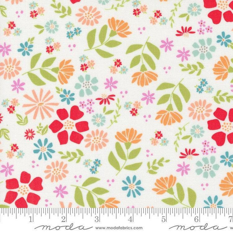 Laguna Sunrise Wild rose Florals Off White by Sherri & Chelsi for Moda Fabrics - 37680 11