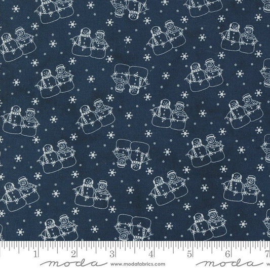 Snowman Gatherings IV Primitive Snowman Couple Night Sky by Primitive Gatherings for Moda Fabrics - 49250 14