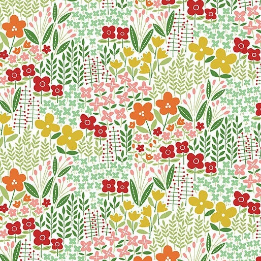 Blooming Color Meadow Green Multi by Wolff Paper for Benartex - 16364-41