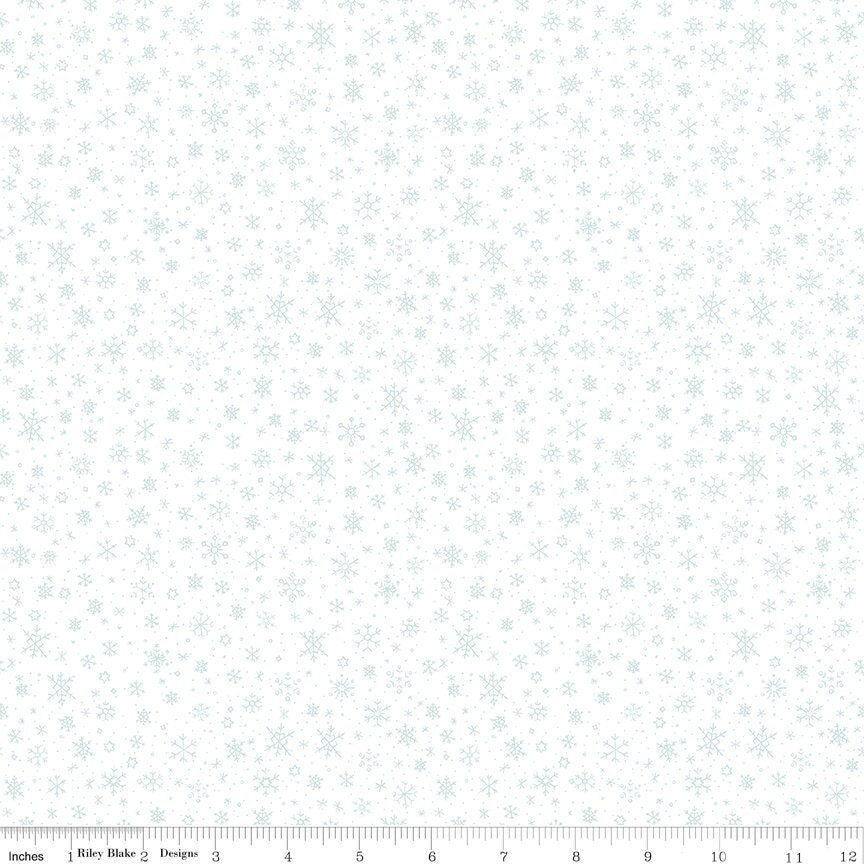 Ski Hill Snowflakes White by Corinne Wells for Riley Blake Designs - C14776-WHITE