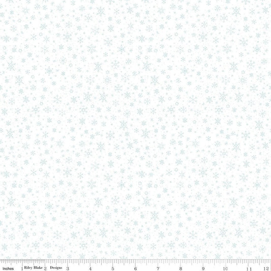 Ski Hill Snowflakes White by Corinne Wells for Riley Blake Designs - C14776-WHITE