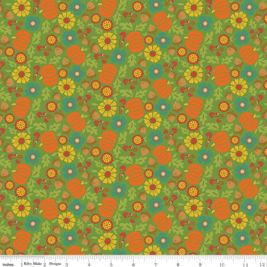 Autumn Afternoon Pumpkin Green by Heather Peterson for Riley Blake Designs - C14871-GREEN