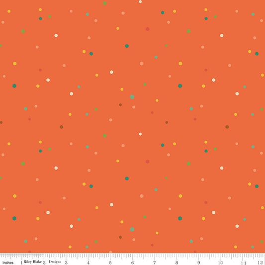 Autumn Afternoon Hexi Dots Orange by Heather Peterson for Riley Blake Designs - C14879-ORANGE