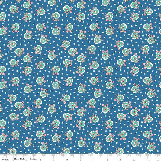 Home Town Lewis Tea Rose by Lori Holt for Riley Blake Designs - C13585-DENIM