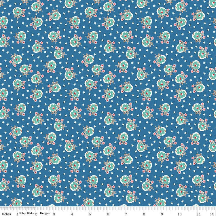 Home Town Lewis Tea Rose by Lori Holt for Riley Blake Designs - C13585-DENIM