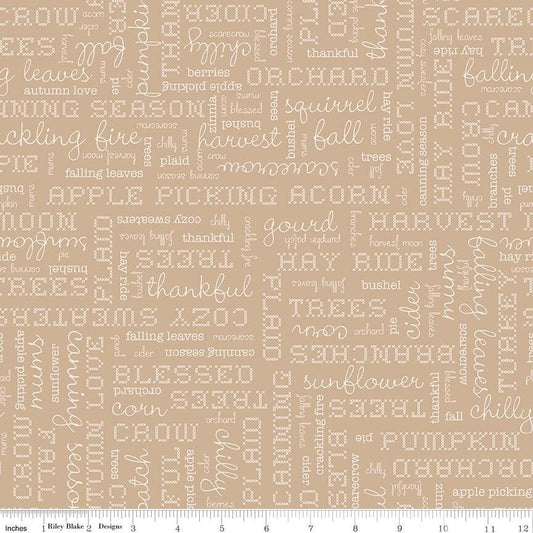 Autumn Words Tea Dye by Lori Holt for Riley Blake Designs - C14667-TEADYE