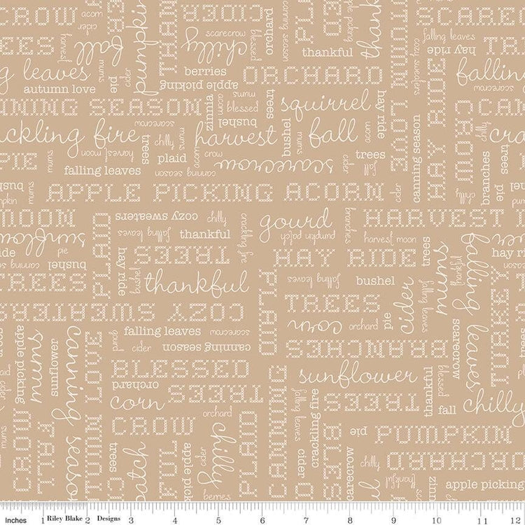 Autumn Words Tea Dye by Lori Holt for Riley Blake Designs - C14667-TEADYE