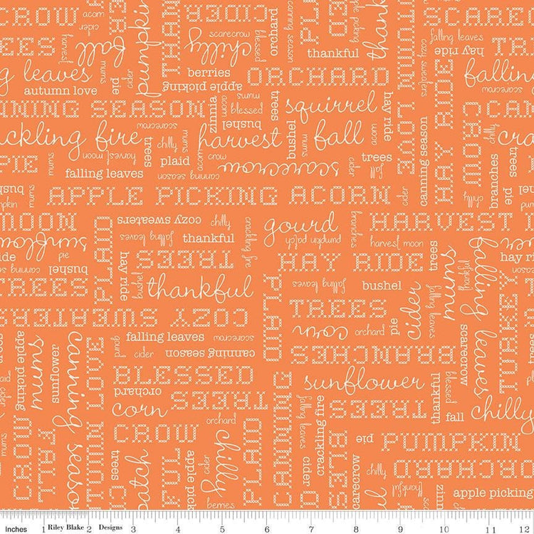 Autumn Words Pumpkin by Lori Holt for Riley Blake Designs - C14667-PUMPKIN