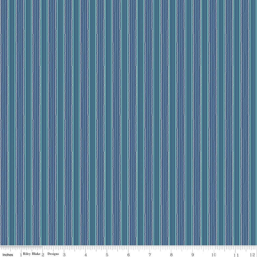 Autumn Stripe Denim by Lori Holt for Riley Blake Designs - C14665-DENIM