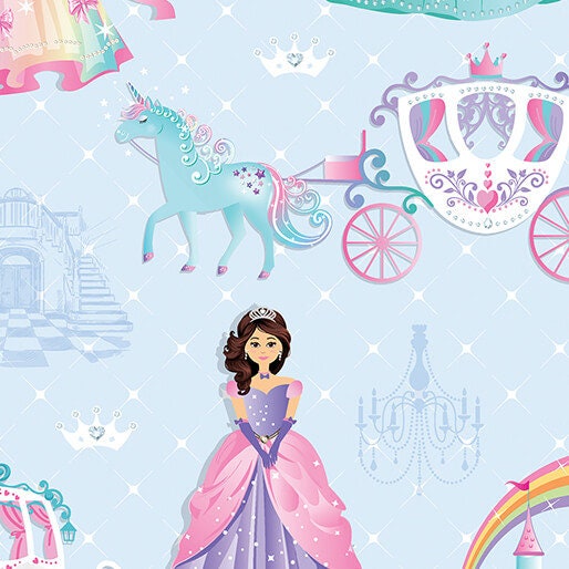 Fairytale Dreams Royal Cuties Blue by Canvas Studio for Benartex - 14527-55