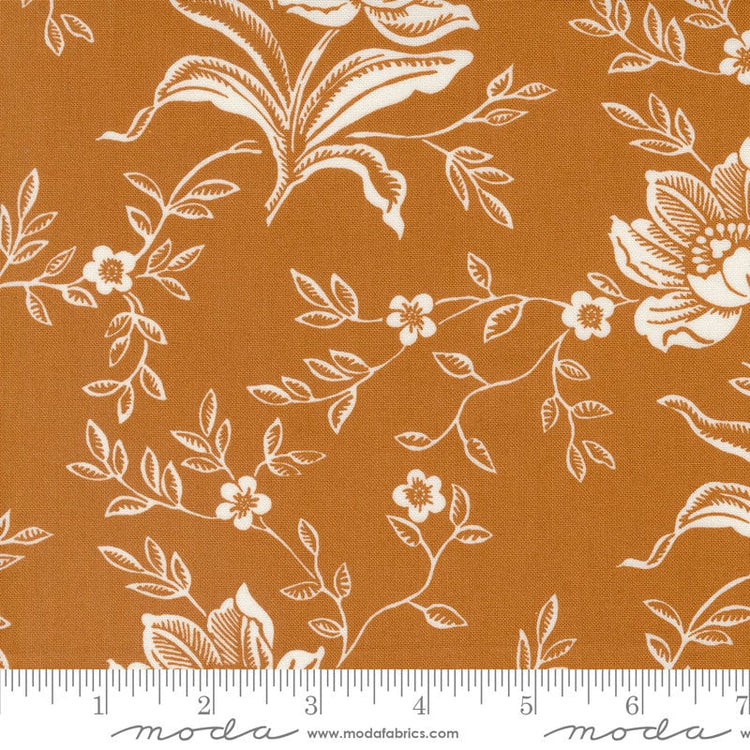 Denim Daisies Woodcut Bloom Nutmeg by Fig Tree Co for Moda Fabrics - 35380 15