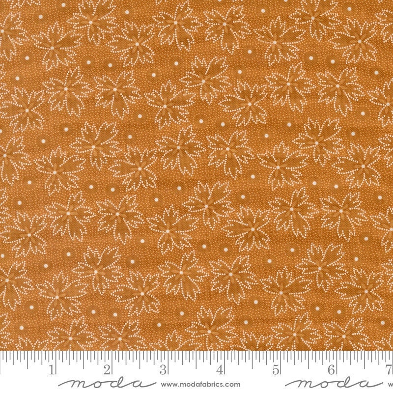 Denim Daisies Prairie Blenders Leaf Dot Nutmeg by Fig Tree Co for Moda Fabrics - 35385 15