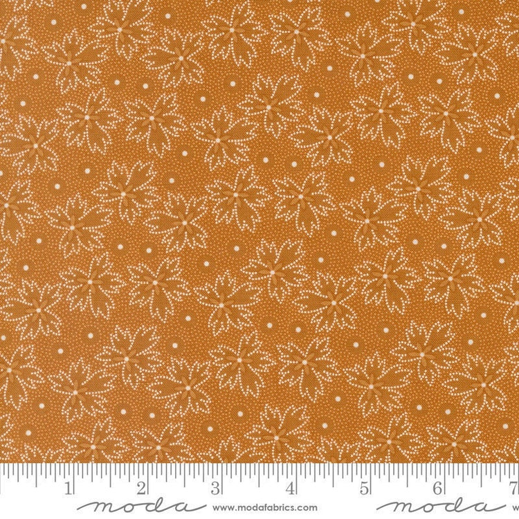 Denim Daisies Prairie Blenders Leaf Dot Nutmeg by Fig Tree Co for Moda Fabrics - 35385 15