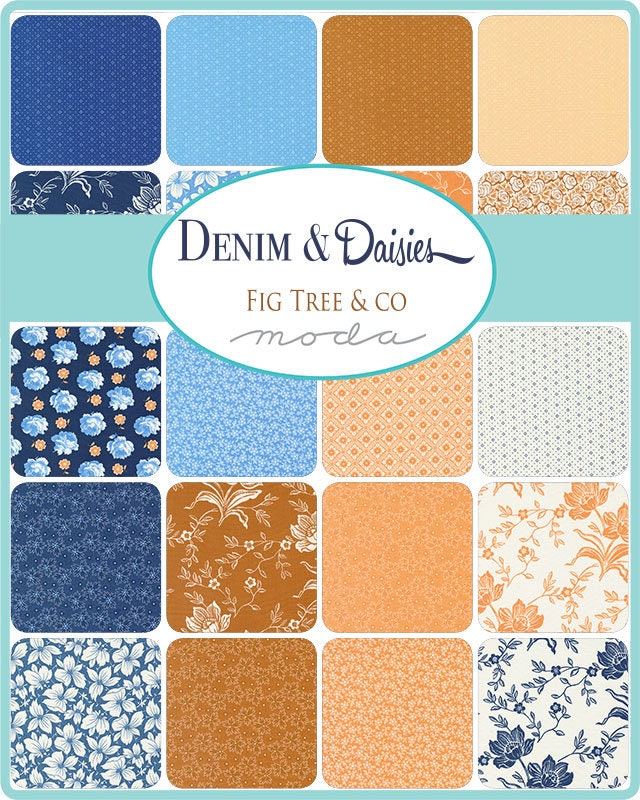 Denim Daisies Charm Pack by Fig Tree Co for Moda Fabrics - 35380PP