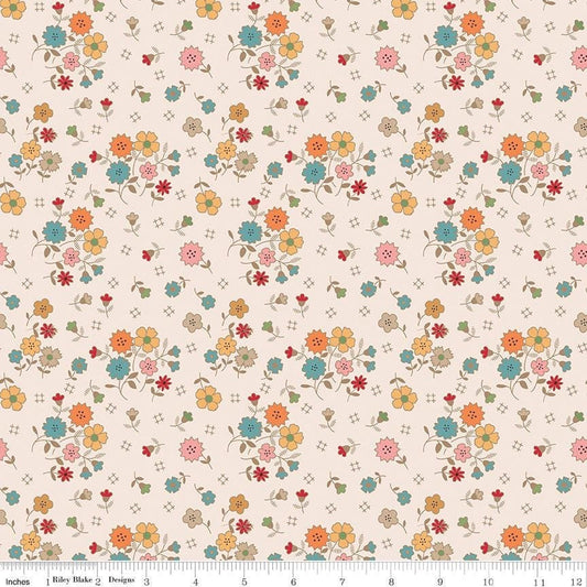 Autumn Floral Latte by Lori Holt for Riley Blake Designs - C14650-LATTE