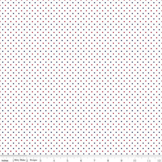 Swiss Dot Patriotic by Riley Blake Designs - C660-PATRIOTIC