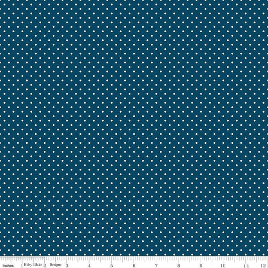 Swiss Dot Oxford Blue by Riley Blake Designs - C670-OXFORDBLUE