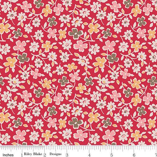 Autumn Cosmos Riley Red by Lori Holt for Riley Blake Designs - C14659-RILEYRED