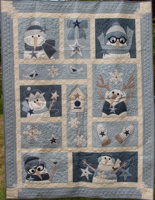 Chilling with my Snowmies Quilt Kit with Snowman Gatherings IV by Primitive Gatherings for Moda Fabrics - quilt kit with pattern