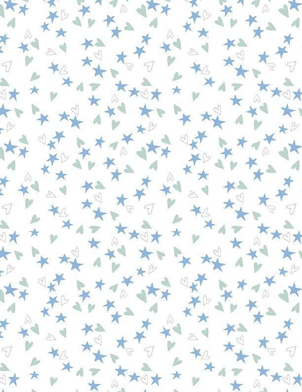 Safari Lullaby Heart & Stars White by Deane Beesley Designs for Wilmington Prints - 3060 36267 147