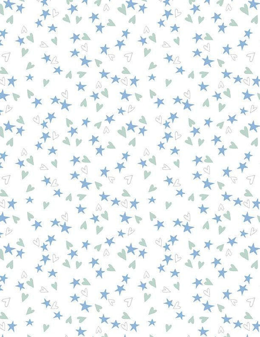 Safari Lullaby Heart & Stars White by Deane Beesley Designs for Wilmington Prints - 3060 36267 147