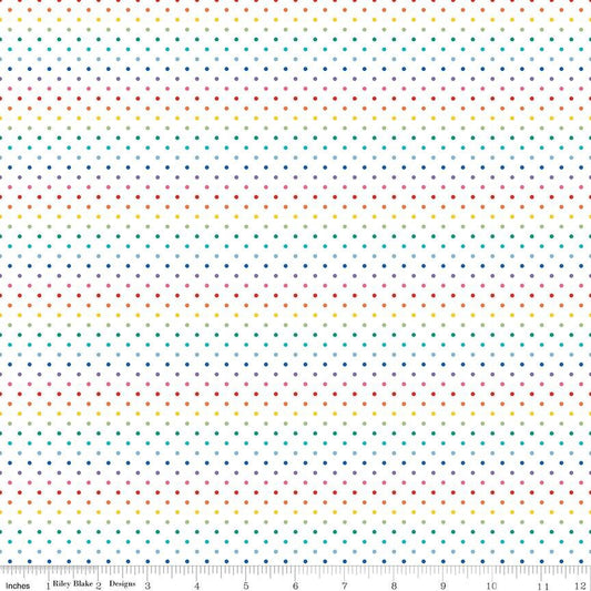 Swiss Dot Rainbow by Riley Blake Designs - C660-RAINBOW